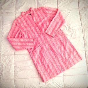 Embroidered Pink Long Jacket EUC